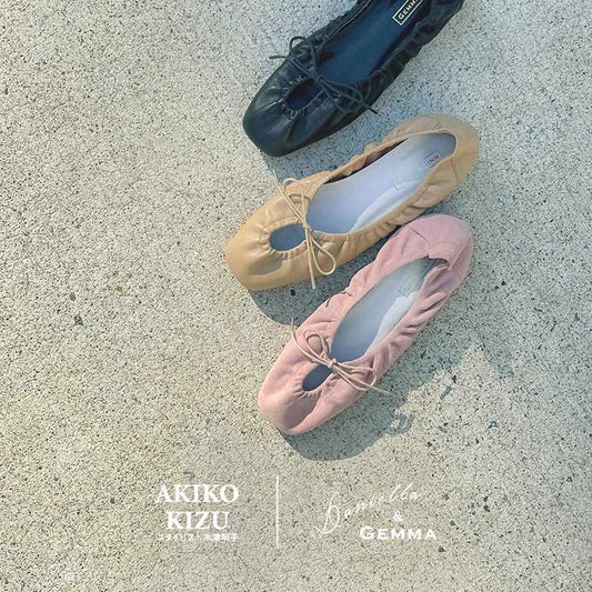 【AKIKO KIZU × Daniella & GEMMA】スクエアトゥギャザーバレエシューズ_GE24135
