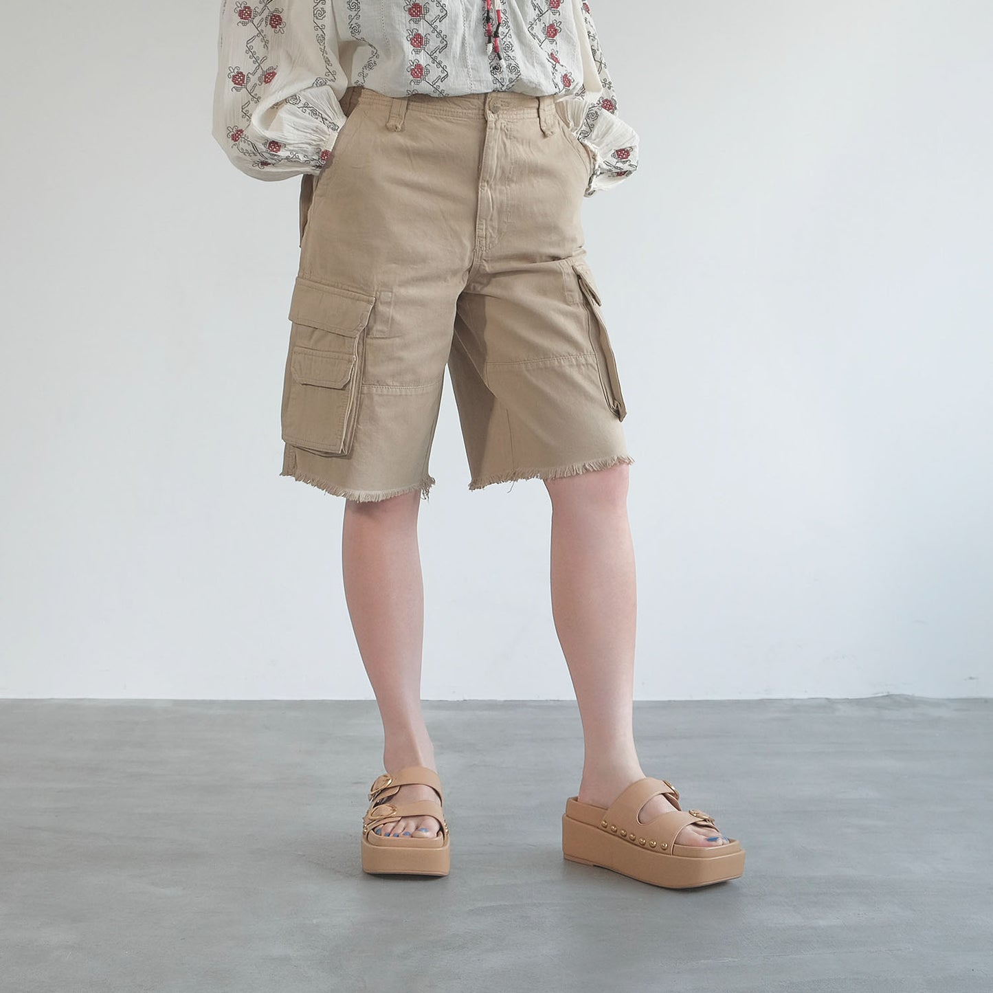 ■ダブルバックルベルトボリュームソールサンダル_GE23974