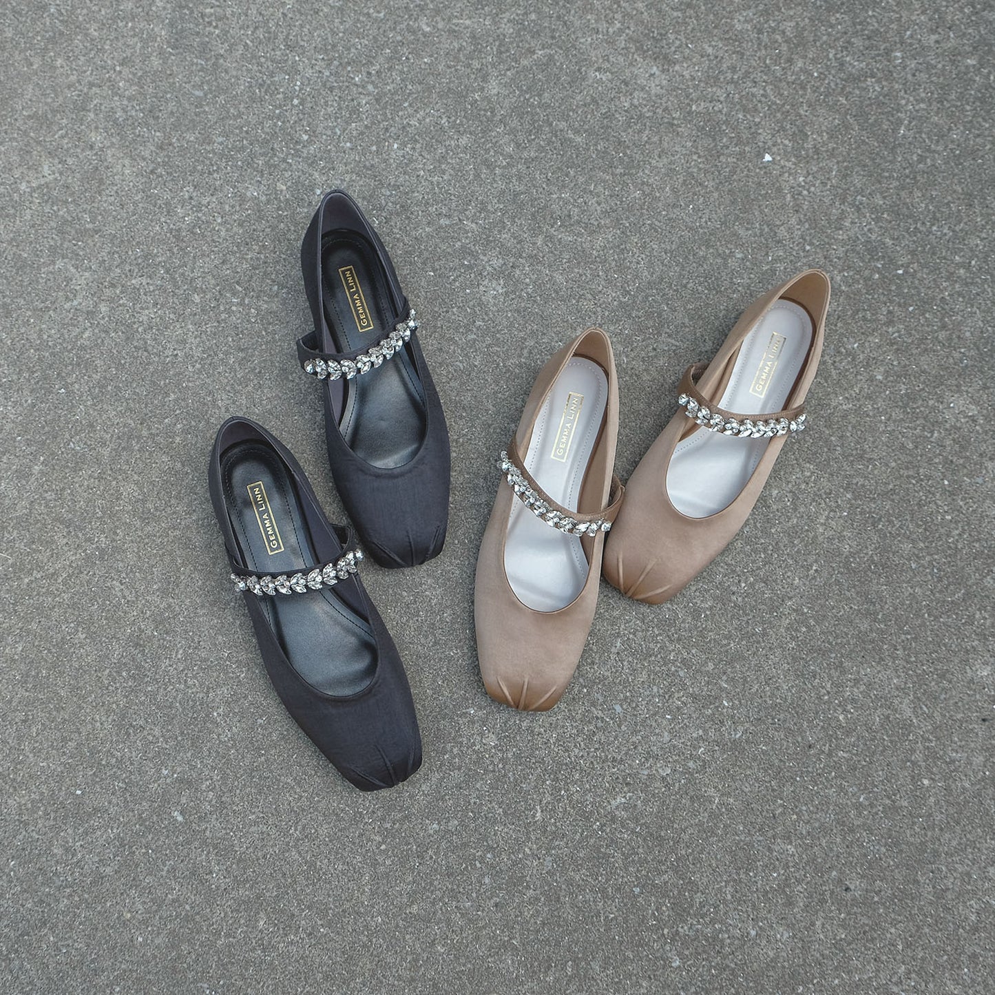 【Akiko Kizu × Daniella & GEMMA】ビジューストラップバレエシューズ_GE23188