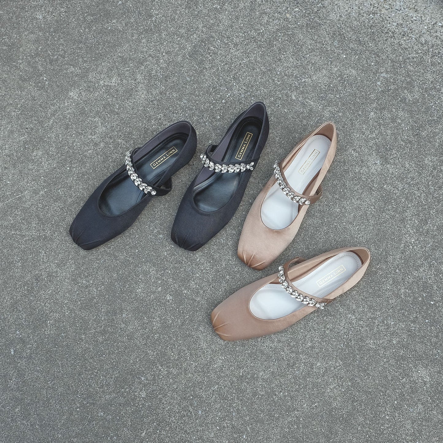 【Akiko Kizu × Daniella & GEMMA】ビジューストラップバレエシューズ_GE23188