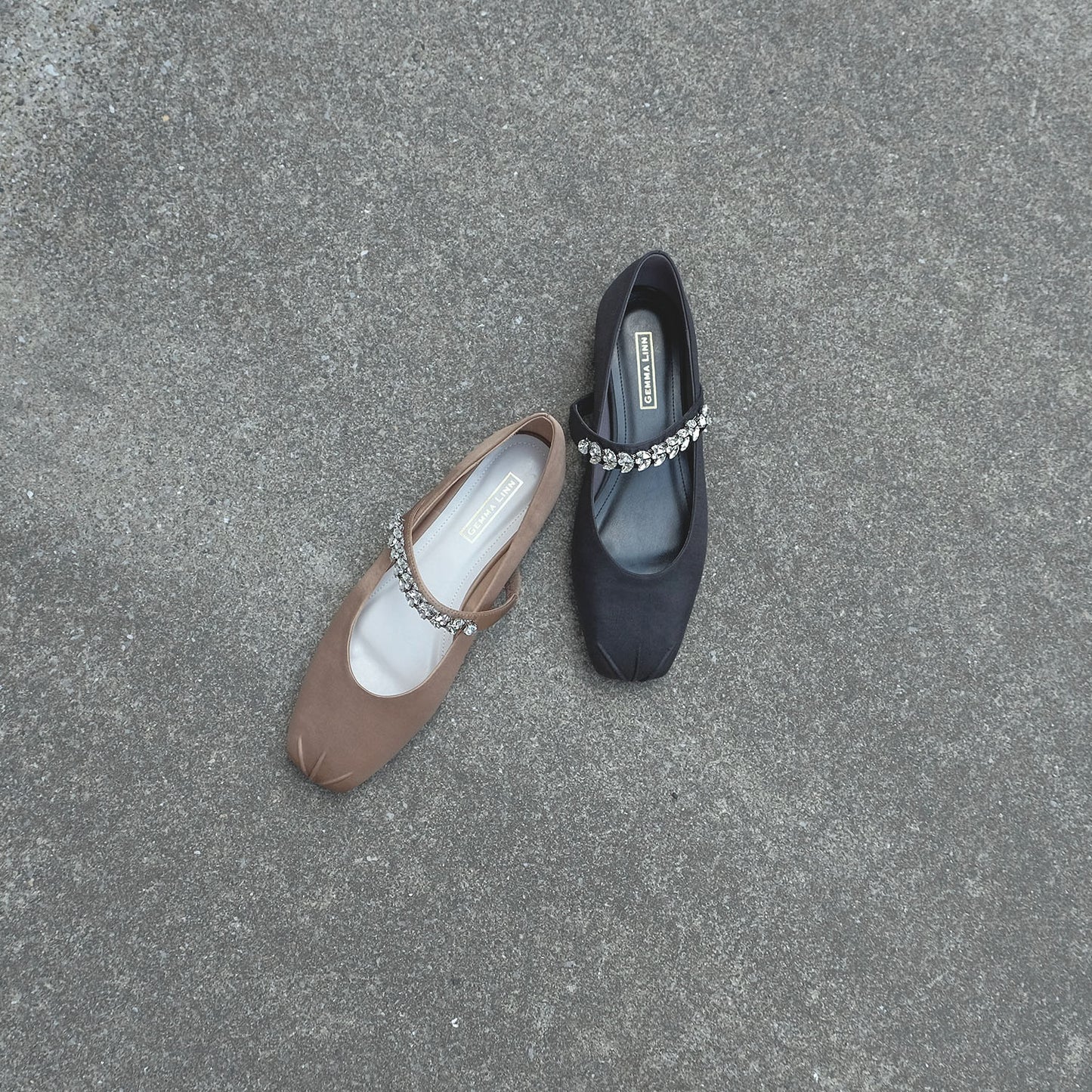 【Akiko Kizu × Daniella & GEMMA】ビジューストラップバレエシューズ_GE23188