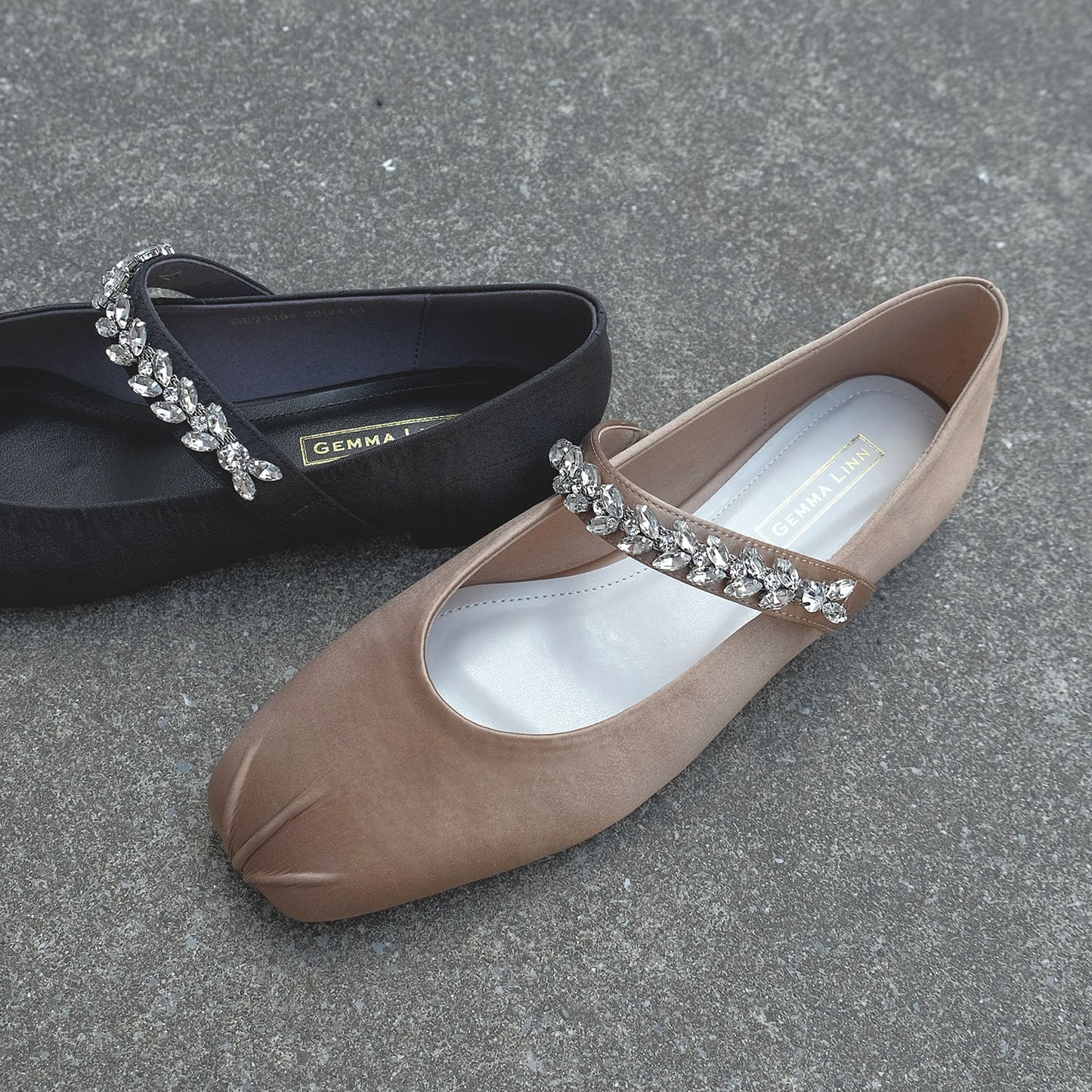 【Akiko Kizu × Daniella & GEMMA】ビジューストラップバレエシューズ_GE23188