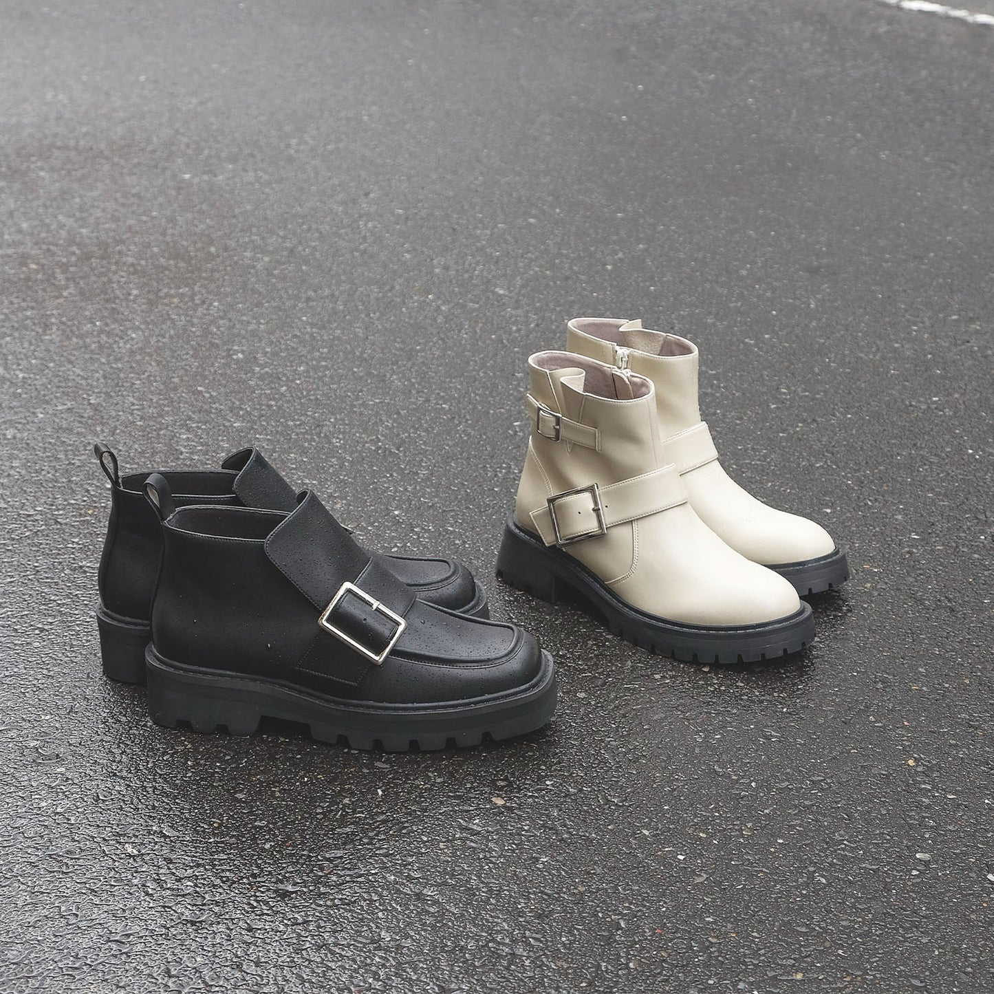 ●タイムセール●【レイン対応】スクエアトゥショートエンジニアブーツ_GE22424