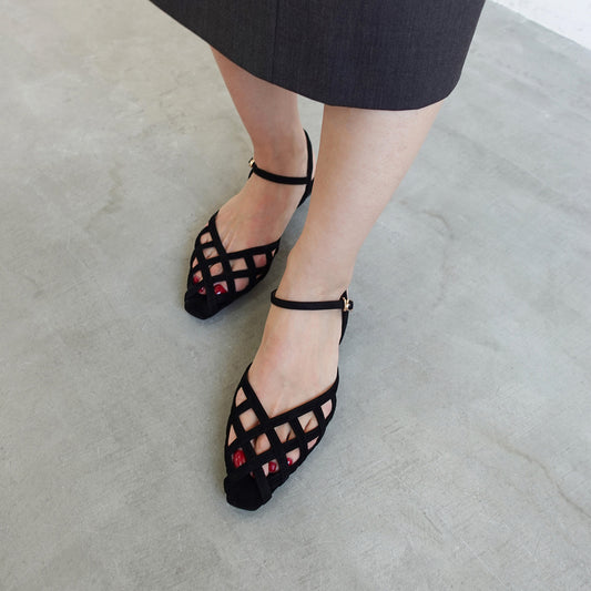 《春夏新作》Vカットメッシュストラップサンダル _DA26967