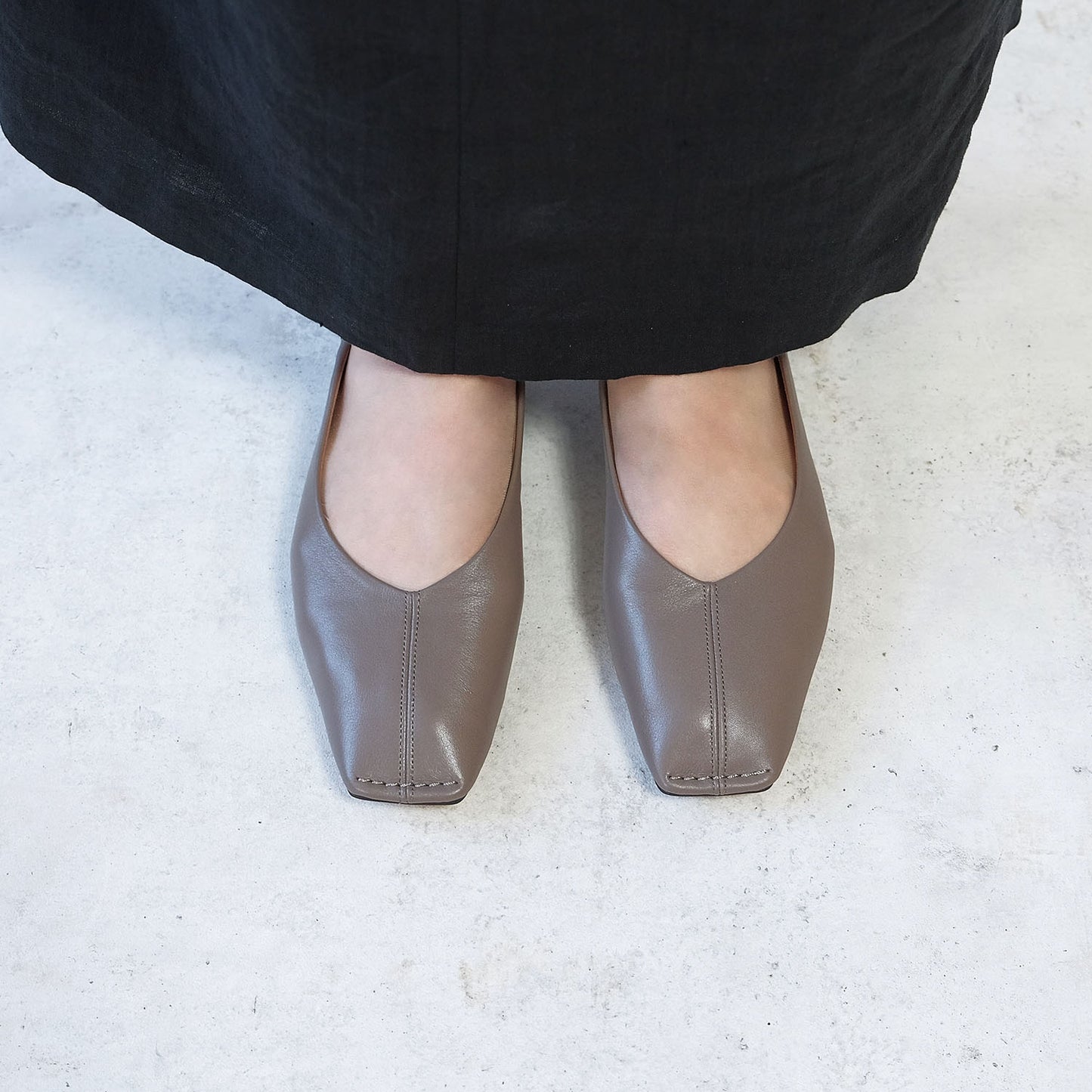 トゥステッチフラットシューズ_GE23187