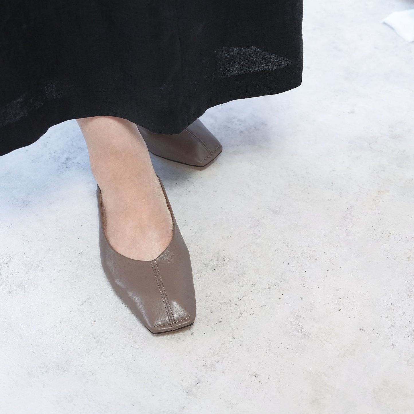 トゥステッチフラットシューズ_GE23187