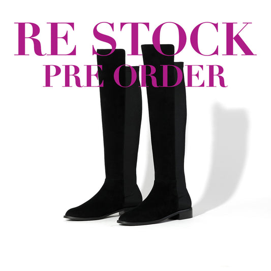 =予約受注=【Akiko Kizu × Daniella & GEMMA】バックストレッチニーハイブーツ_GE25660