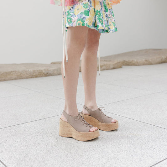 コルクソールレースアップサンダル_GE25917