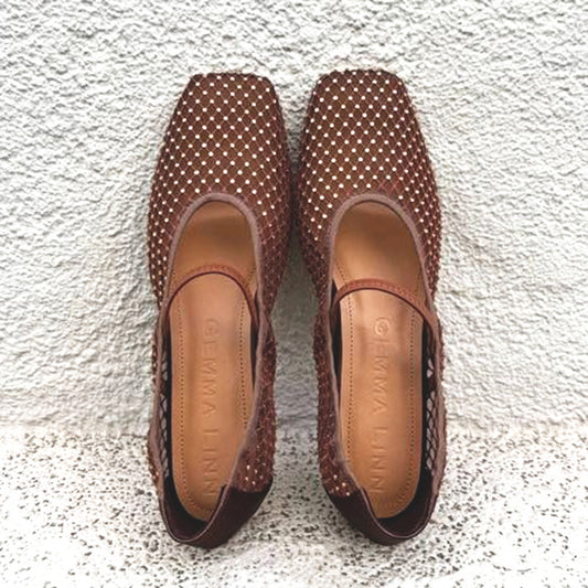 《再入荷》カラーストーンメッシュフラットシューズ_GE26146