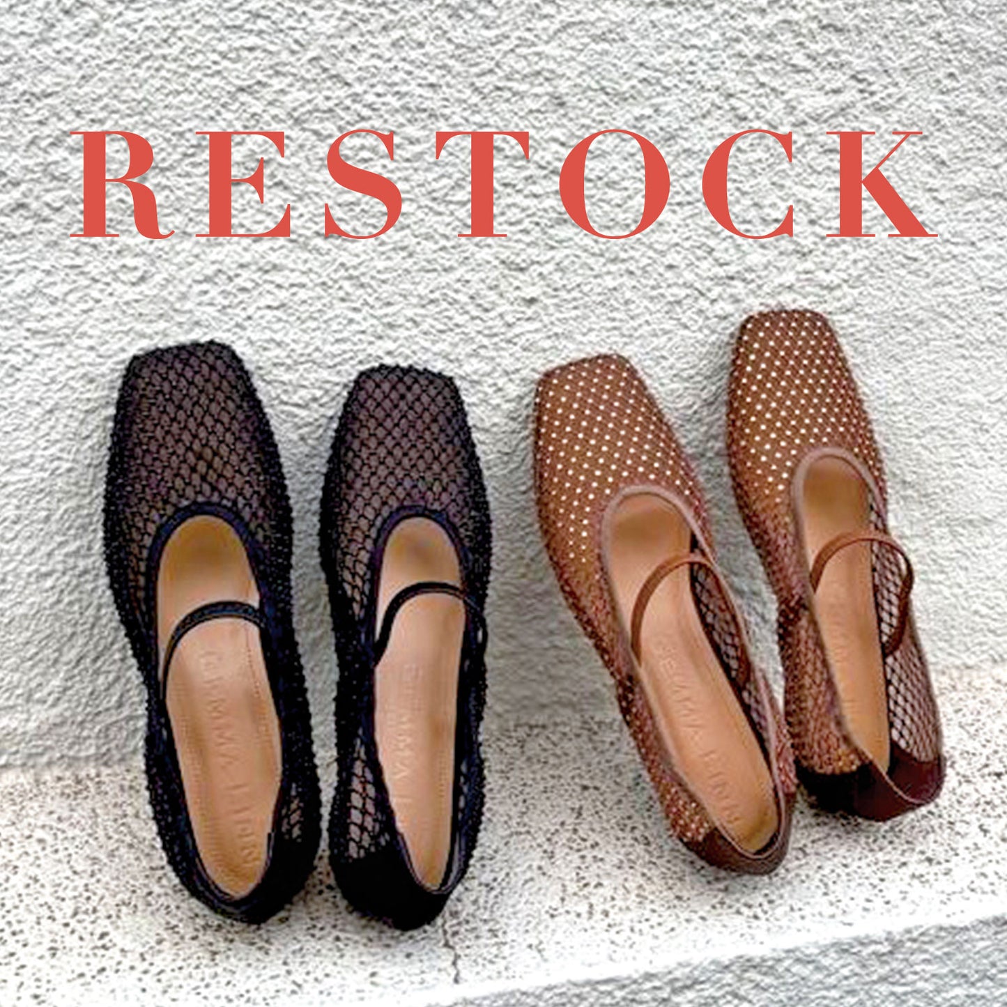 《再入荷》カラーストーンメッシュフラットシューズ_GE26146