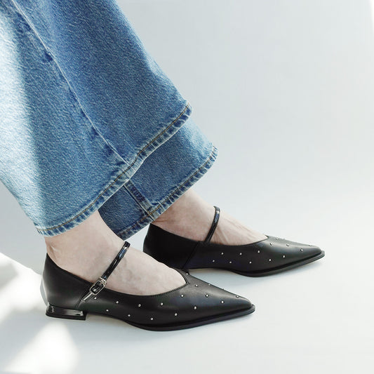 《春夏新作》【TSUBU】ポインテッドメリージェーンパンプス_GE26171