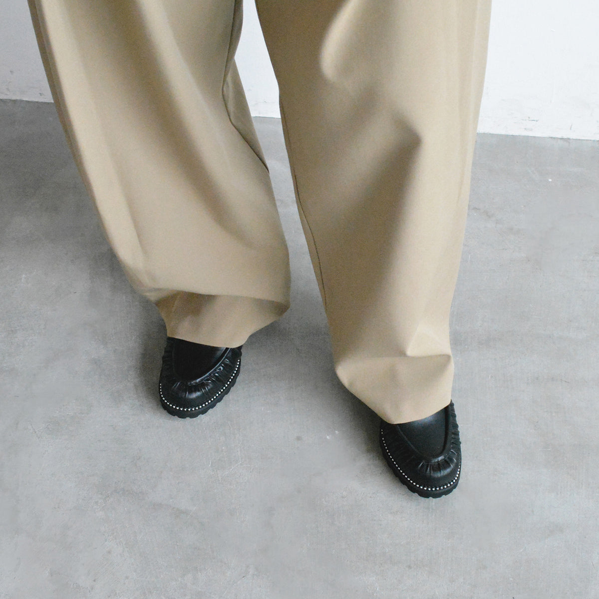 《NEW 26FW》【レイン対応】ギャザーヒールローファー_GE26494