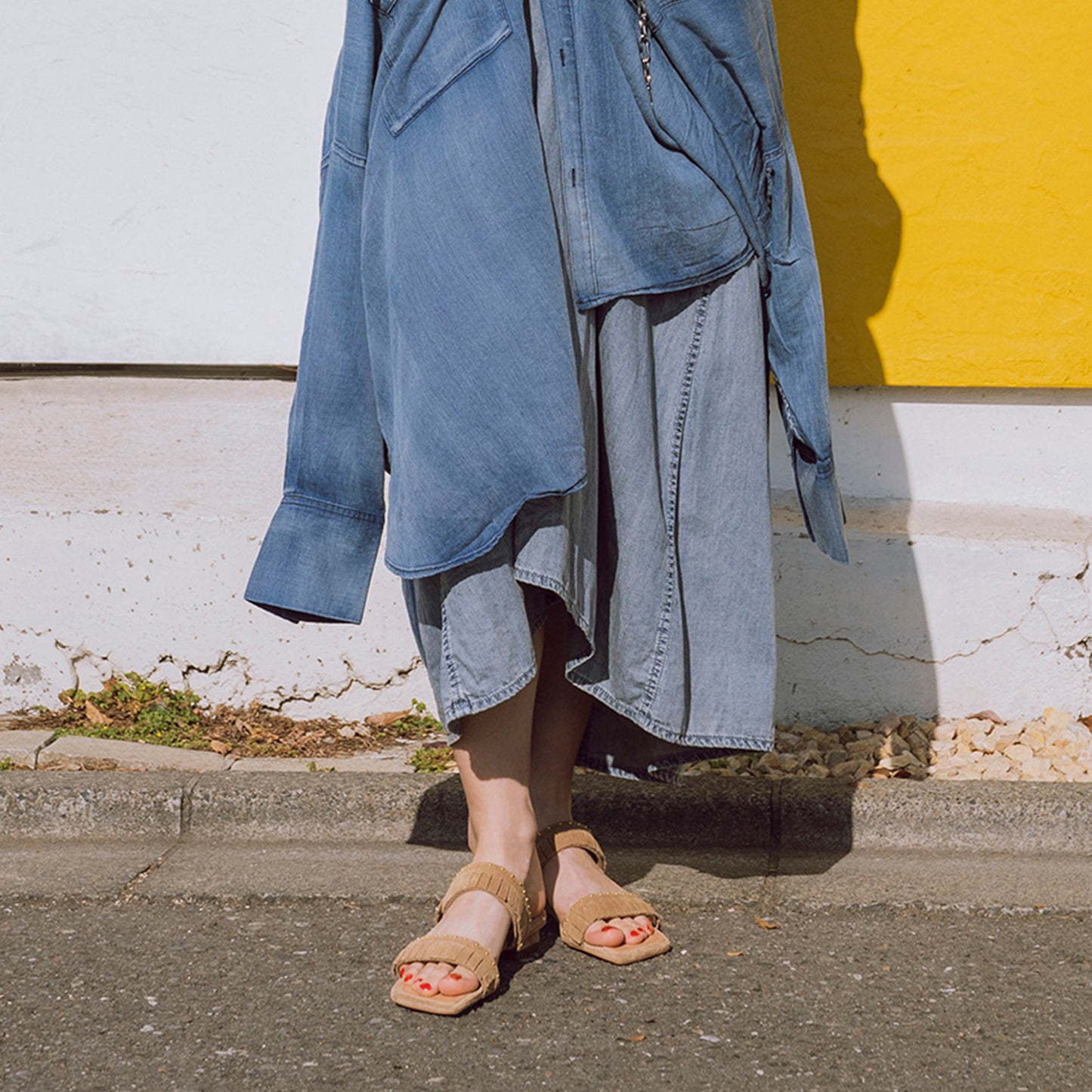 《春夏新作》【TSUBU】フリンジミュール_GE26975