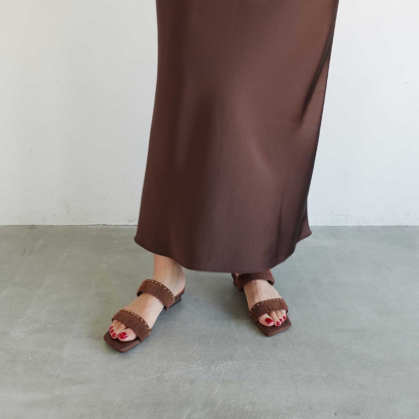 《春夏新作》【TSUBU】フリンジミュール_GE26975