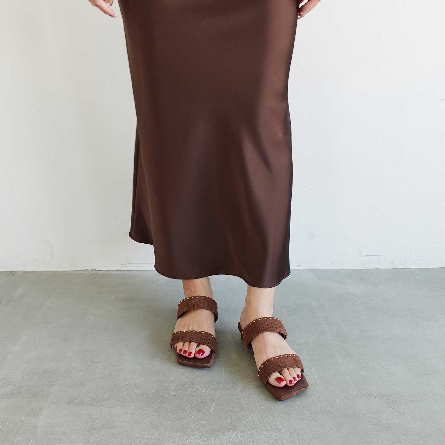 《春夏新作》【TSUBU】フリンジミュール_GE26975