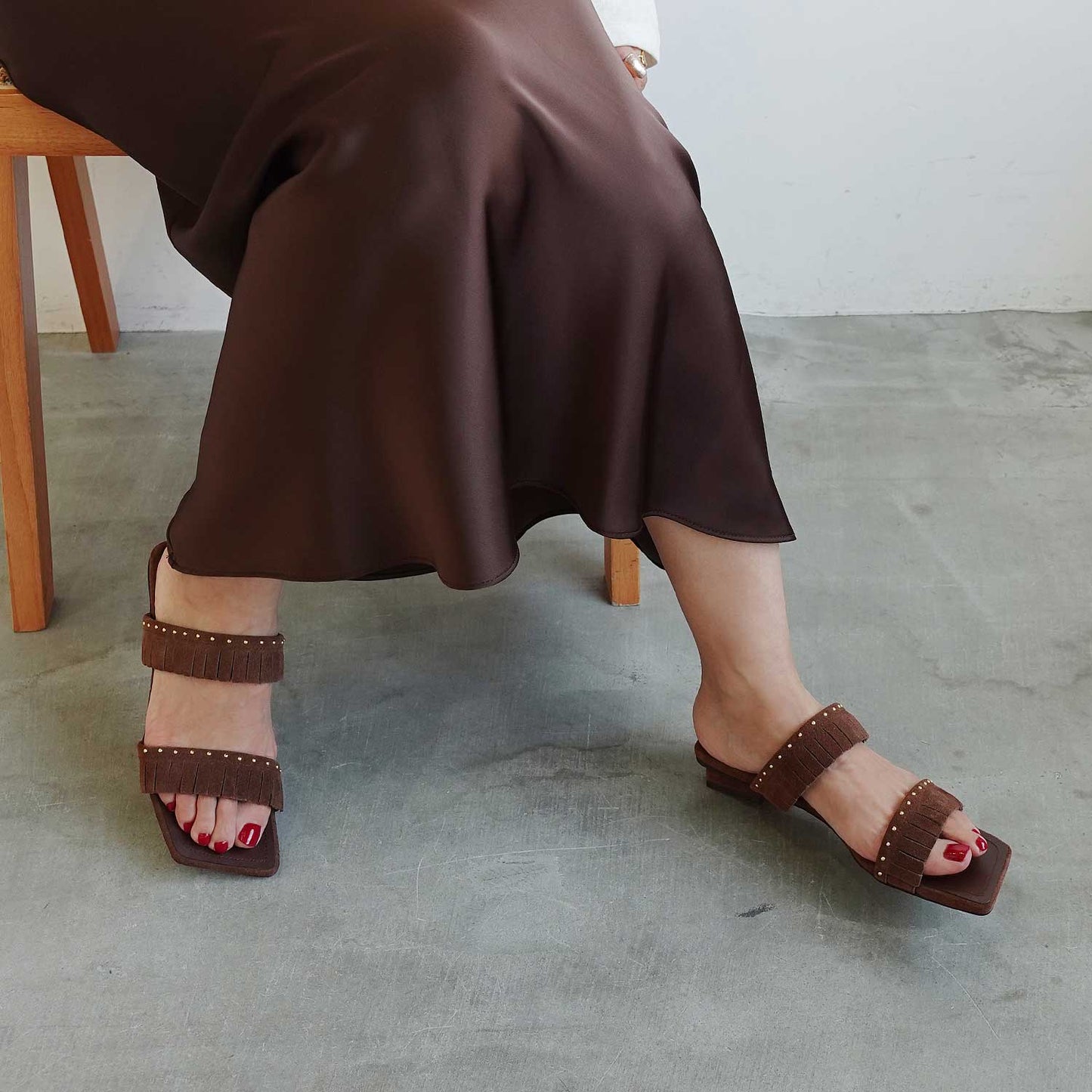 《春夏新作》【TSUBU】フリンジミュール_GE26975